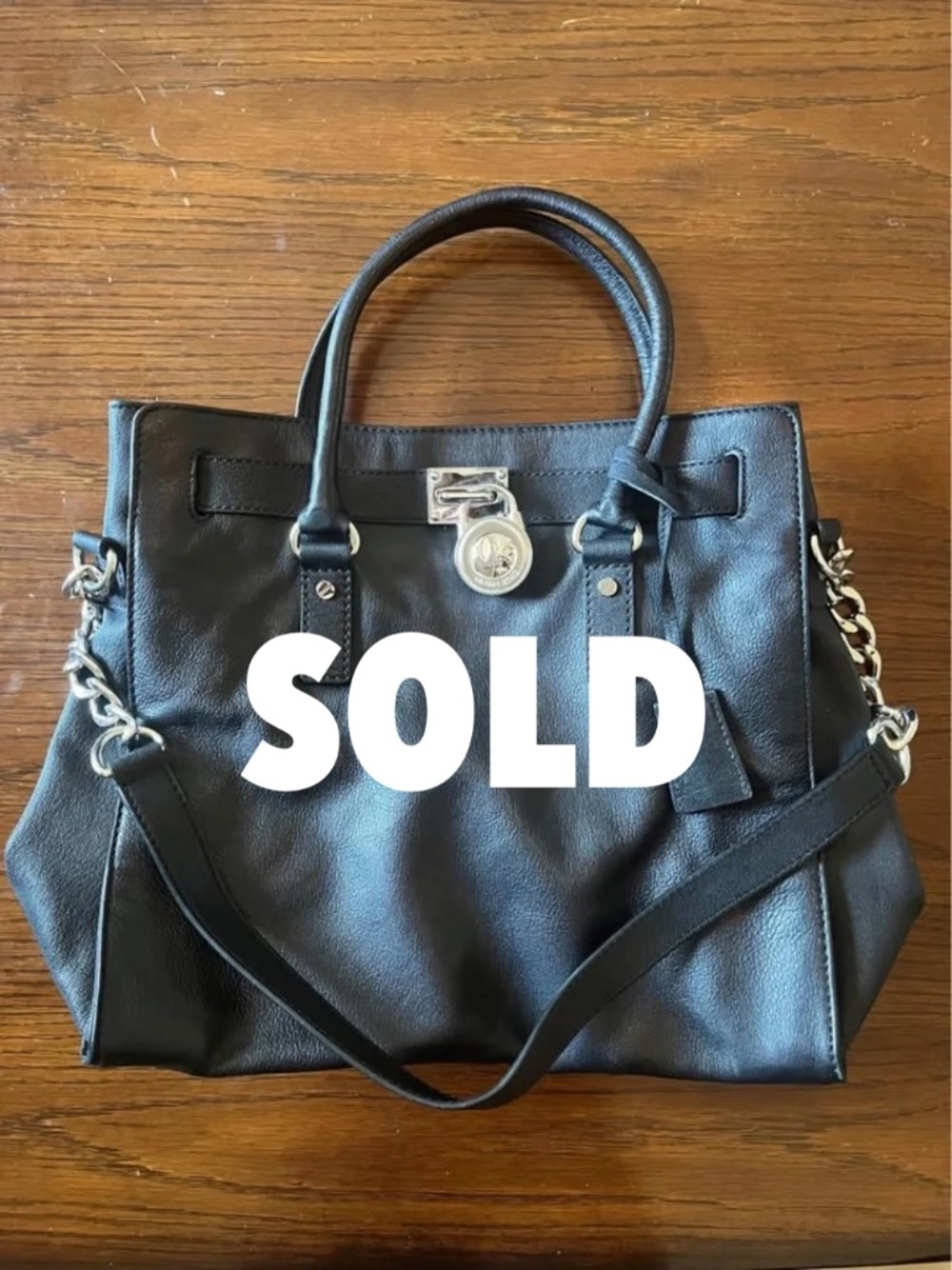 SOLD Authentic Michael Kors Black Leather Tote Purse